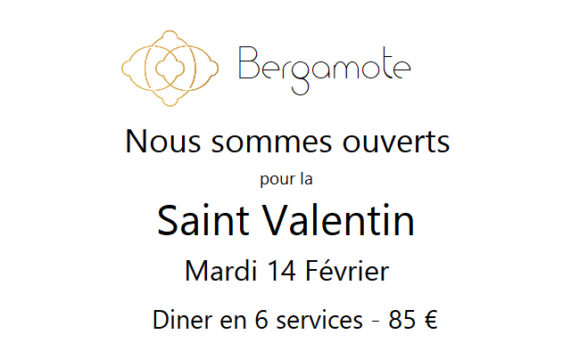 Menu saint valentin vide
